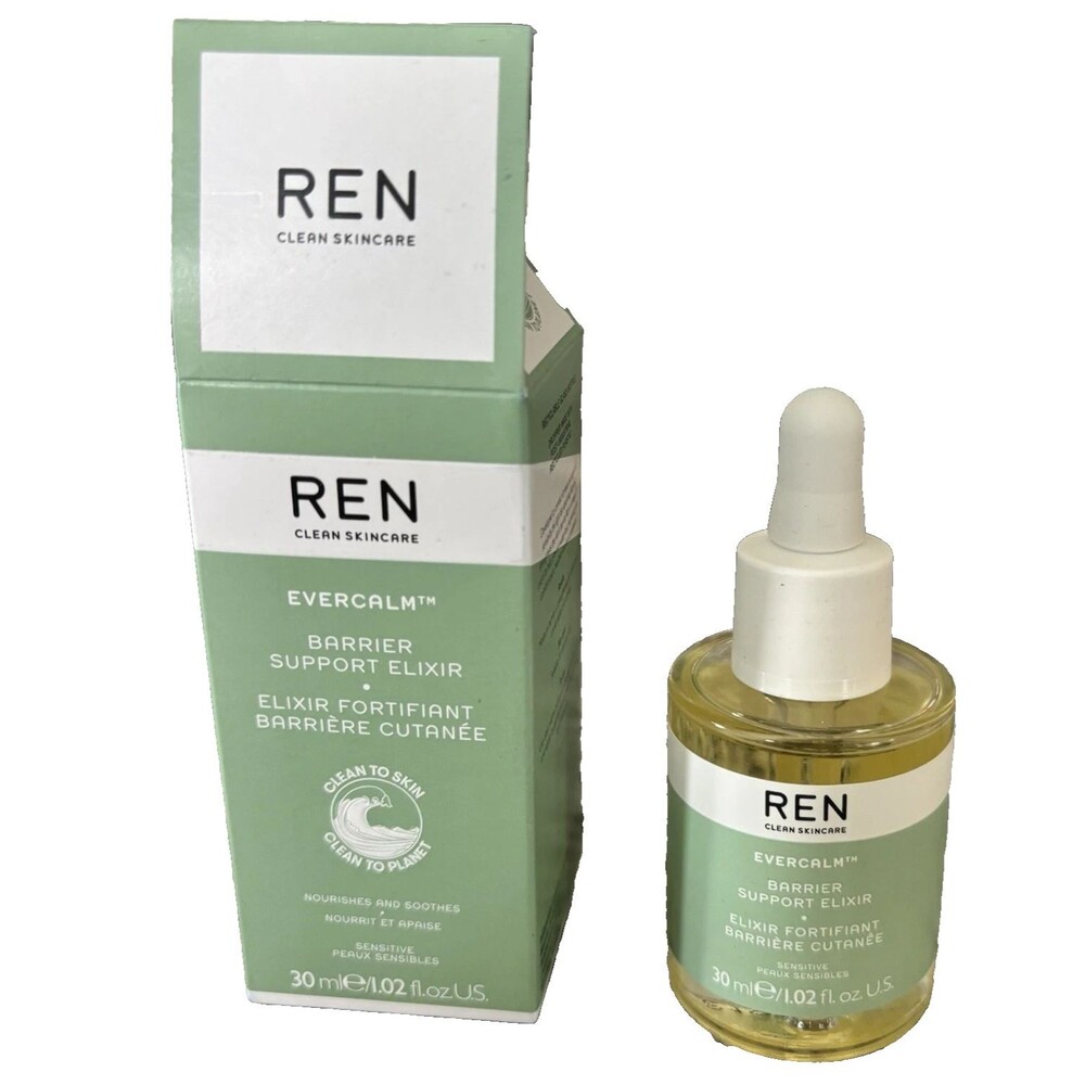 REN Evercalm Barrier Support Elixir Face Oil Sensitive Skin Vegan 30ml/1.02oz